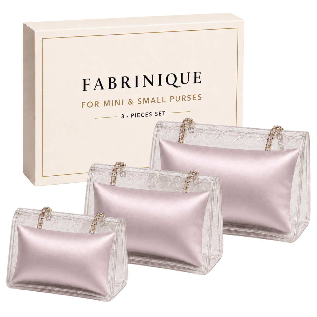3-Piece Purse Pillow Set | Mini Handbag Collection - ROSE - Fabrinique