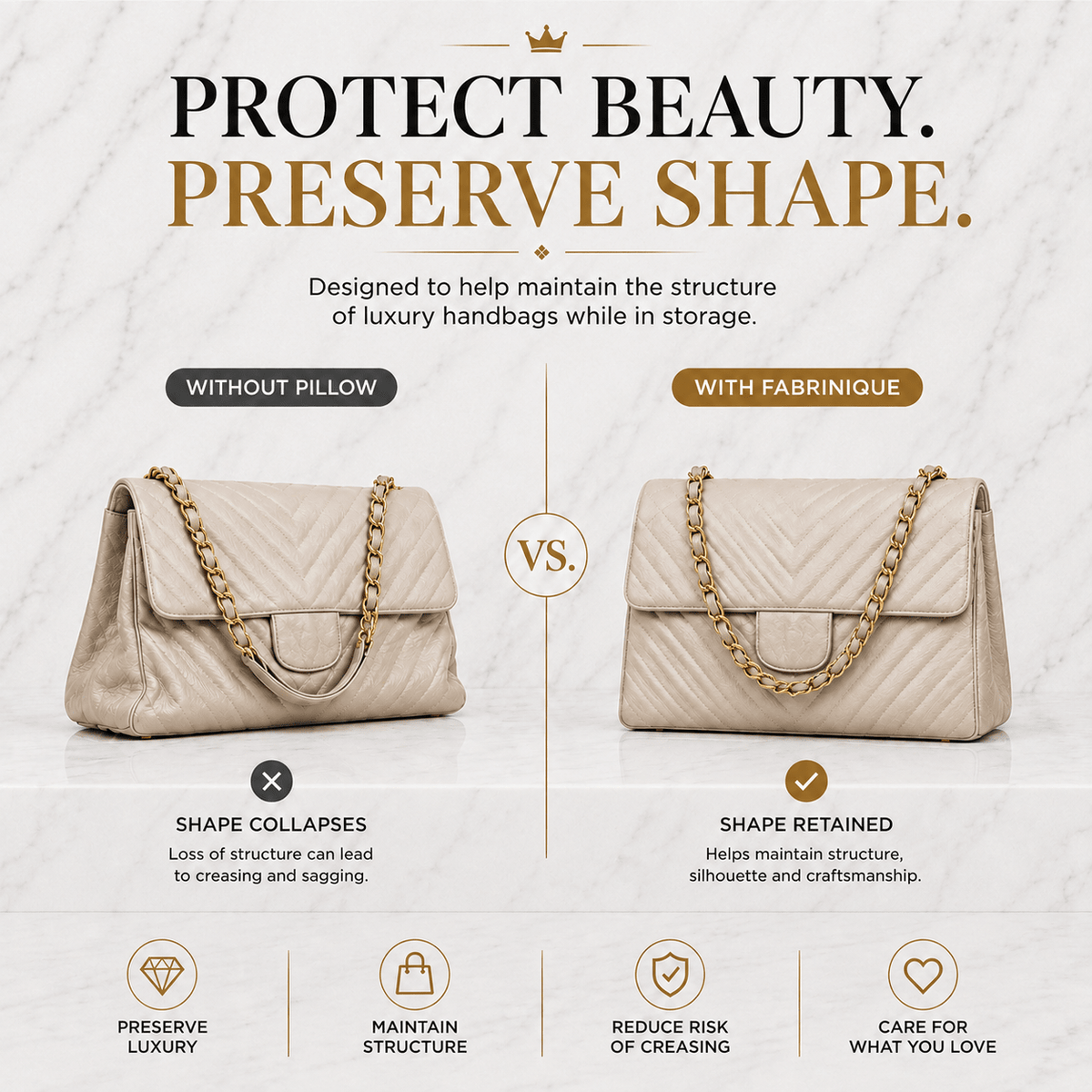 5-Piece Purse Pillow Set | Full Handbag Collection - 5 Piece Set - CREAM - Fabrinique