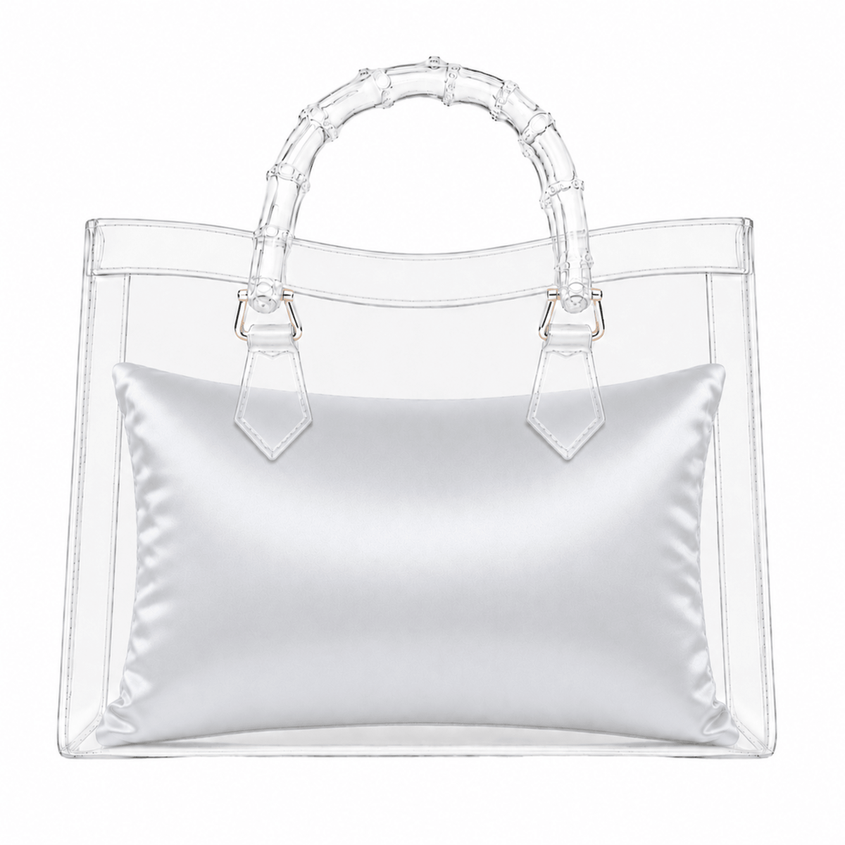 Luxury Purse Pillow Insert | Handbag Pillow for Designer Bags - MEDIUM (14 x 3.5 x 7.5 in) - ICE GREY - Fabrinique