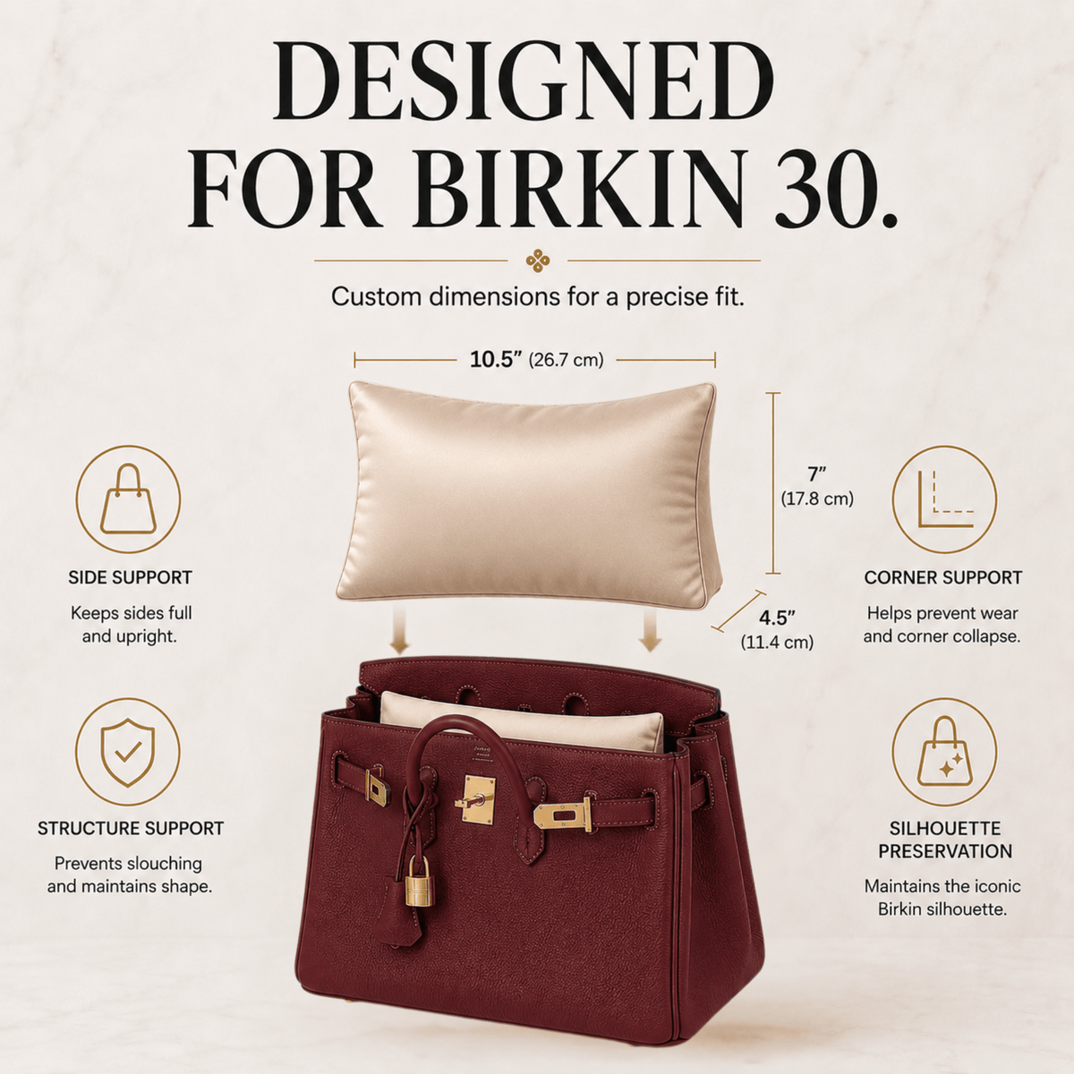 Purse Pillow Inserts for Hermès Birkin - BLACK - Birkin-25 - Fabrinique