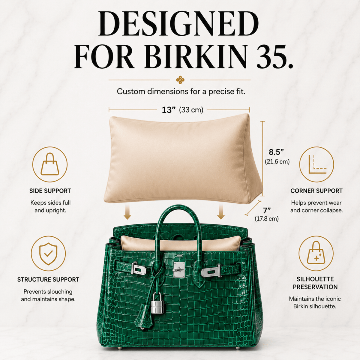 Purse Pillow Inserts for Hermès Birkin - BLACK - Birkin-25 - Fabrinique